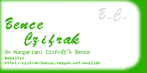 bence czifrak business card